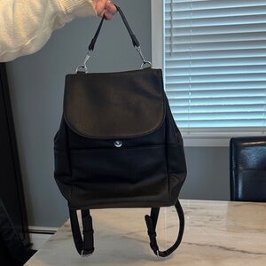 Black Leather Backpack